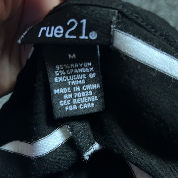 3/4 length sleeve, black w white stripe medium dress by Rue21 - Picture 3 of 3